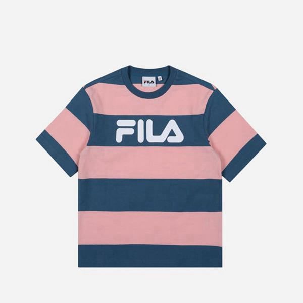 Camisetas Fila Menina Rosa - Fila Candy Striped S/S Outlet Portugal,KGZT-41937